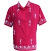 LA LEELA Women's Casual Blouse Shirt Solid Blouses Short Sleeve Button Down Dress Tops Tee Hawaiian Shirts for Women - 4 of 4