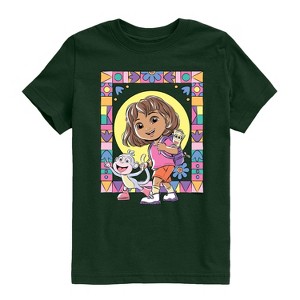 Boys' - Dora the Explorer - Boots Mosaic Short Sleeve Graphic T-Shirt - 1 of 3