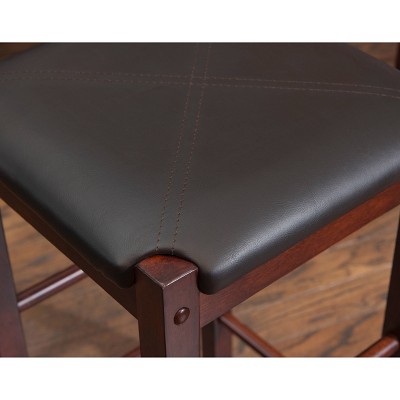 Espresso Faux Marble 5-Piece Counter Height Dining Set