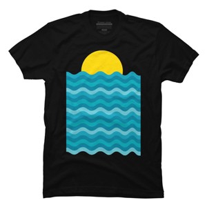 Men's Design By Humans Sunset Waves By clingcling T-Shirt - 1 of 4