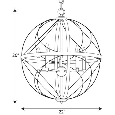 Brandywine Silver Ridge 5-Light Open-Cage Globe Pendant
