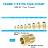 Unique Bargains Fit Air Gas Line Refrigeration Brass SAE 45 Degree Flare Plumbing Connectors - 3 of 4