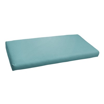 40"x17" Outdura Indoor/Outdoor Bench Cushion Aqua - Sorra Home: UV & Weather-Resistant with Zipper Closure