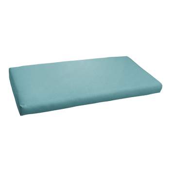15.5 x 17 Turquoise Stripe Rectangle Outdoor Seat Pad (2 Pack)