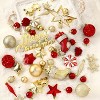 70 Pcs Christmas Ball Ornaments Set, Hanging Assortment Set, Merry Christmas Sign & Tree Toppers, Xmas Indoor Outdoor Party Home Decor, Red/Gold - 2 of 4