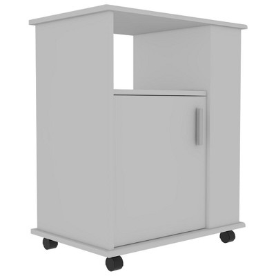 Depot E-Shop Lower Microwave Pantry 29" H, Single Door Cabinet, One Open Shelf, Three Side Shelves
