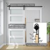 SMARTSTANDARD 80 in. & 84 in. White Glass Barn Door with Sliding Door Hardware Kit & Handle - Predrilled Ready to Assemble, 5-Lite Frosted Glass - 4 of 4