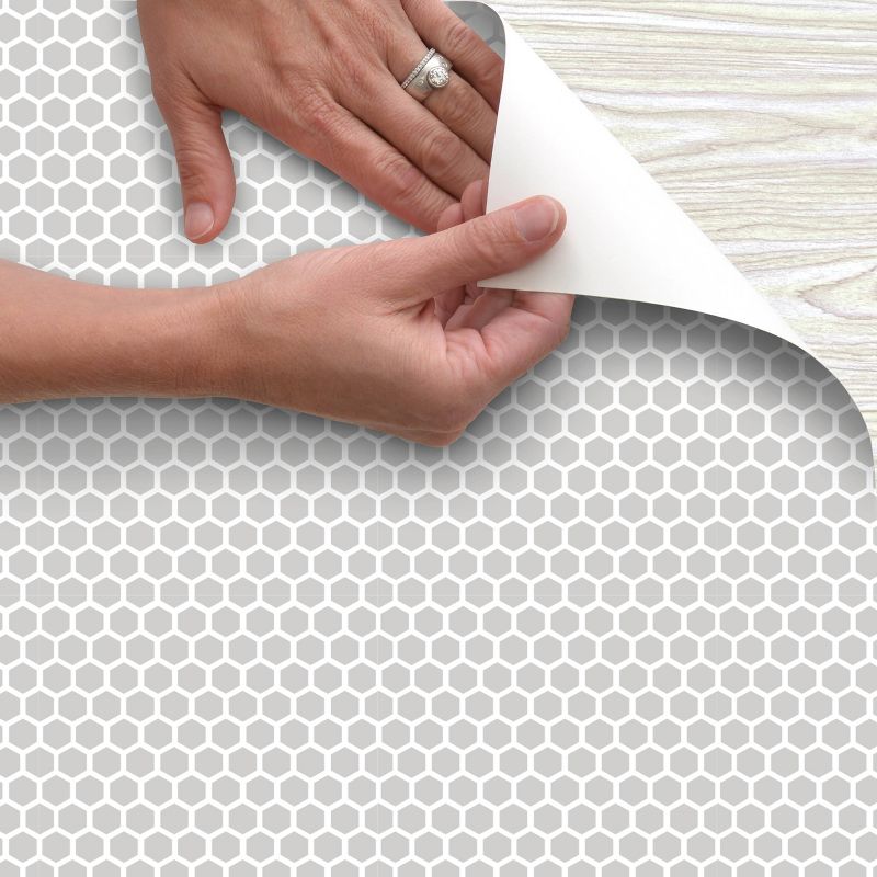 Con-Tact 18&#34;x16&#39; Adhesive Shelf Liner - Simple Honeycomb Gray, 5 of 10
