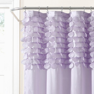 Lilac Fabric Shower Curtain with 3D Laser Cut Circles