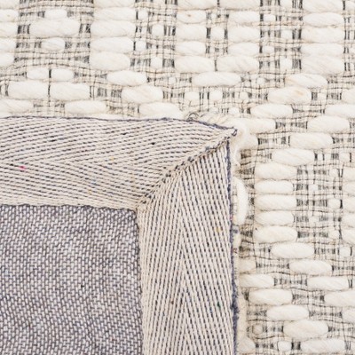 Elegant Ivory & Beige 59" Hand Woven Wool Blend Area Rug
