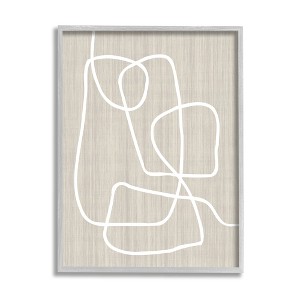 Stupell Industries Linen and Lines Abstract Framed Giclee Art - 1 of 4