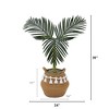 Nearly Natural 3-ft Artificial Golden Cane Palm Tree with Handmade Jute & Cotton Basket with Tassels DIY KIT - 4 of 4