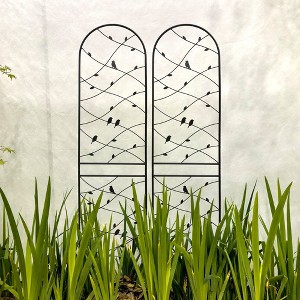 MOEPISY 2 Pack Metal Garden Trellis 86.7 inch x 19.7 inch Black - 1 of 4