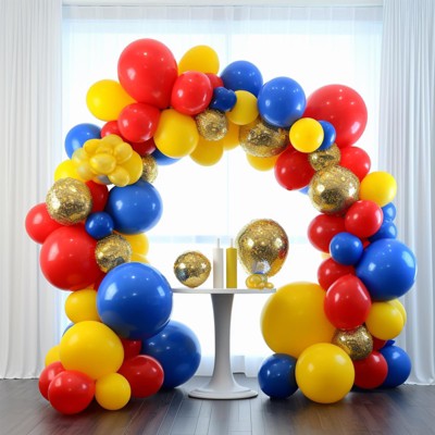 PartyWoo Balloons Red Yellow Blue 18 12 10 5 Inch 140 pcs