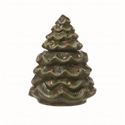 Transpac Ceramic Green Christmas Tree Cookie Jar