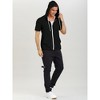 Lars Amadeus Men's Solid Color Zip Up Short Sleeve Hoodies Sweatshirt - 3 of 4