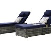 Outdoor Patio Lounge Set, Tanning Lounges with Adjustable Backrest and Cushions, Patio Pool Chairs Tanning Lounges with Storage-Coolbibila - 3 of 4