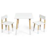 Costway Kids Wooden Table & 2 Chairs Set Children Activity Table Set