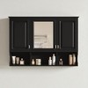 Mshliw 41" Wall Mounted Medicine Cabinet with Mirror & Open Shelves, Modern Bathroom Storage Cabinet with Adjustable Shelf & 3 Doors - 2 of 4