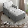 Mjkone Chaise Lounge Sofa Couch,Linen Chaise Sofa Bed Bench with Tufted Back, Mid-Century Sleeper Sofa Chair Bed for Small Place - 4 of 4
