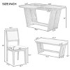 6 PCS Dining Set with Bench and Chairs, Rectangular Dining Table with Trestle Base, Upholstered Chairs and Bench with Wood Frame-Coolbibila - 4 of 4