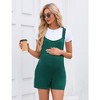 KOJOOIN Women's Maternity Overall Shorts Summer Casual Sleeveless Rompers Loose Strap Shorts Jumpsuit with Pockets - 3 of 4