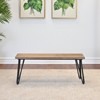 Roundhill Furniture Aryven Industrial Wood Dining Bench, Rustic Dark Pine Finish - 4 of 4