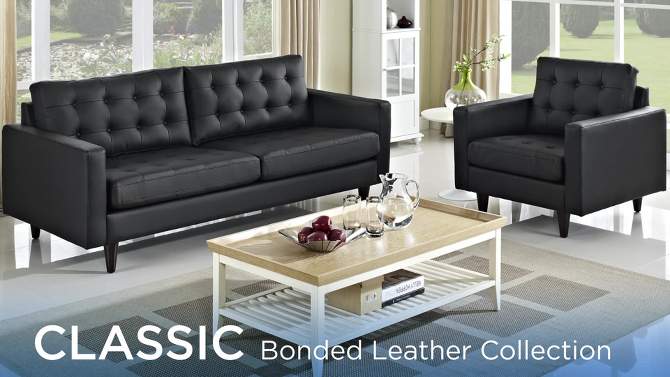 Empress Bonded Leather Loveseat Black - Modway, 2 of 7, play video