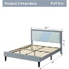 Full Size Heavy Duty Bed Frame with Steel Slats, Adjustable Height Headboard, No Box Spring Needed Easy Assembly,beige - 2 of 4