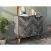 Ren Home Bo Scandinavian Console Table with Gold Hardware, Grey Oak - 4 of 4