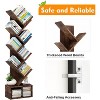 8-Tier Wooden Tree Bookshelf with Storage, Floor Standing Bookcase for Kids and Adults, Utility Organizer for Living Room, Bedroom, Office, Brown - 3 of 4