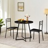 VECELO Set of 2 Upholstered Dining Chairs Metal Slat High Back Chair Modern Cushioned Seat Black - 4 of 4