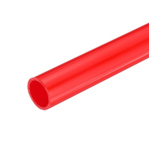 Unique Bargains Water Plumb DIY Crafts High Impact Rigid Round Pipes 8" Length ID 0.83" OD 0.98" Red - 1 of 4