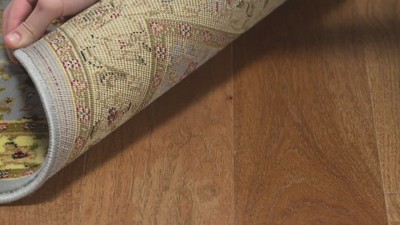 Blue Floral Motif Synthetic 8' x 10' Area Rug