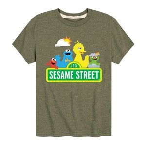 Boys' - Sesame Street - Big Bird, Cookie Monster, Elmo, Oscar Short Sleeve Graphic T-Shirt - 1 of 4