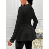 Clearlove Womens Ruffled Lapel Blazer Textured Button Front Long Sleeve Business Casual Work Jacket Fall Office Wear Tweed Coat - 4 of 4