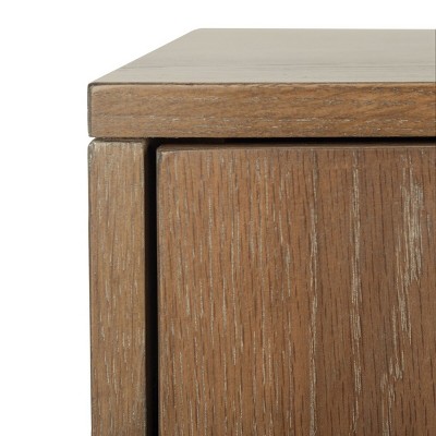 Rustic Oak 6-Drawer Transitional Dresser with Brass Hardware