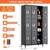 Aobabo Metal Lockers for Employees School Office Gym Home lockers Storage,9 Doors Lockers with 18 Hooks,Black, Assembly Required - 3 of 4