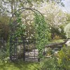 Aghana Digitals Metal Garden Arch with Double Gate & Planters, 7ft Black Arbor Trellis for Climbing - 2 of 4