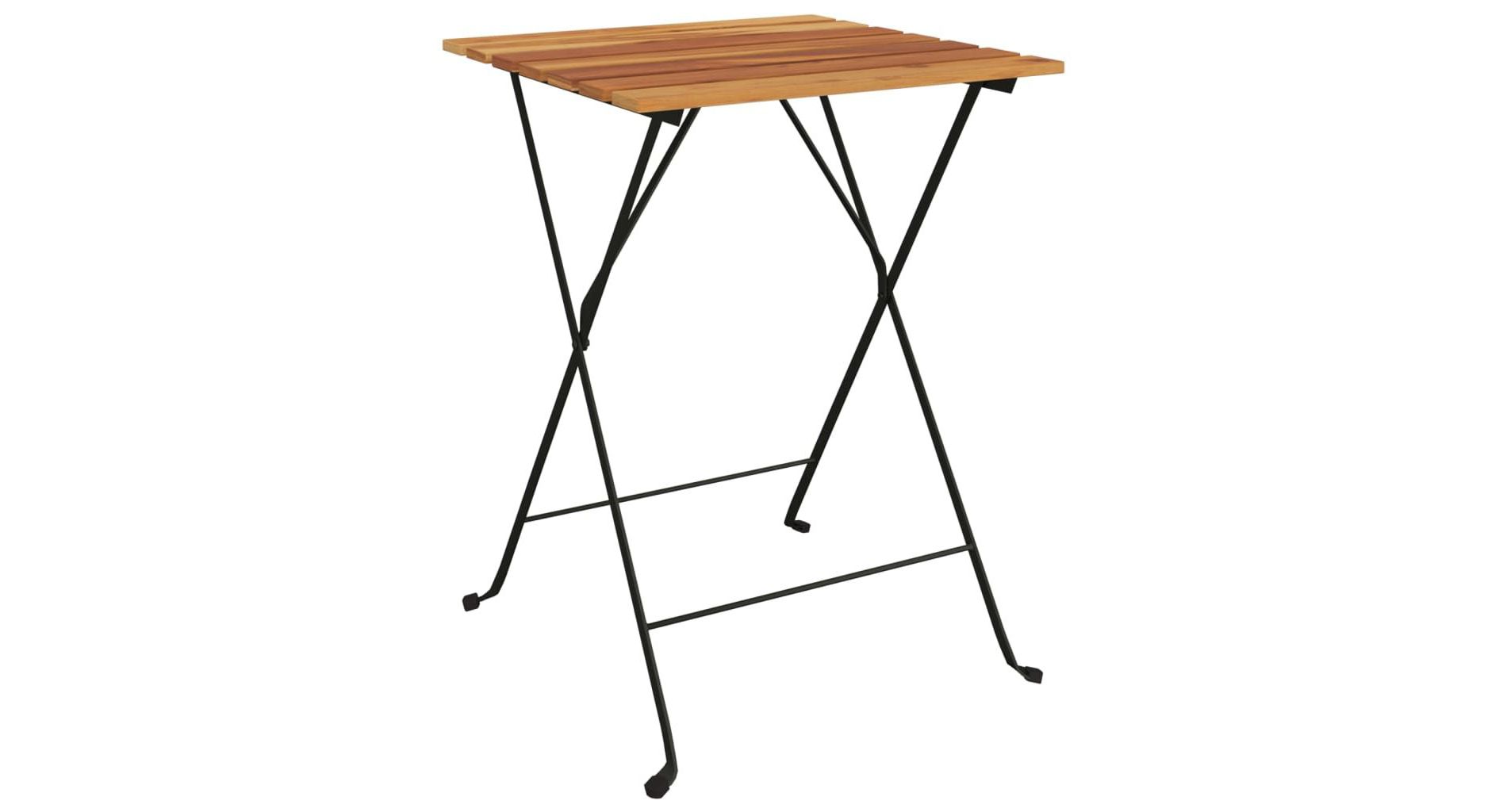 vidaXL Folding Bistro Table 21.7"x21.3"x28" Solid Wood Teak and Steel