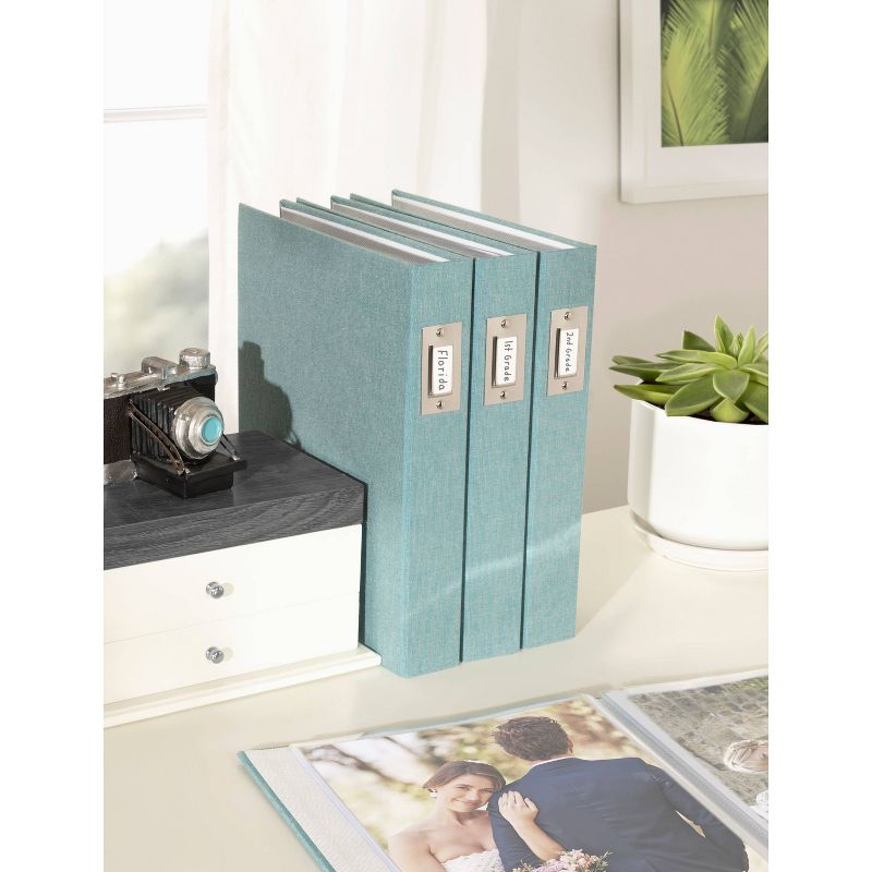 9.45&#34; x 11.75&#34; Cydney Fabric Photo Albums Teal - Kate &#38; Laurel All Things Decor, 6 of 9