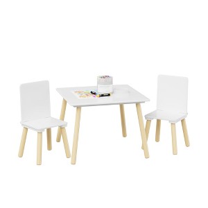 Ruvalino Seating Sets Kids Table and Chair Set Wooden Activity Play Set for Living Room Playroom, White, 27.56"*26.38"*3.74" - 1 of 4