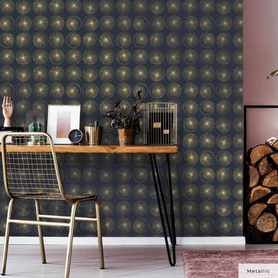 Midnight Starburst Geometric Self-Adhesive Removable Wallpaper