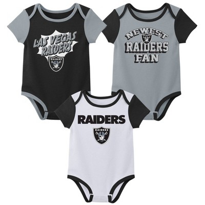 Image of NFL Las Vegas Raiders Infant Boys' AOP 3pk Bodysuit - 3-6M
