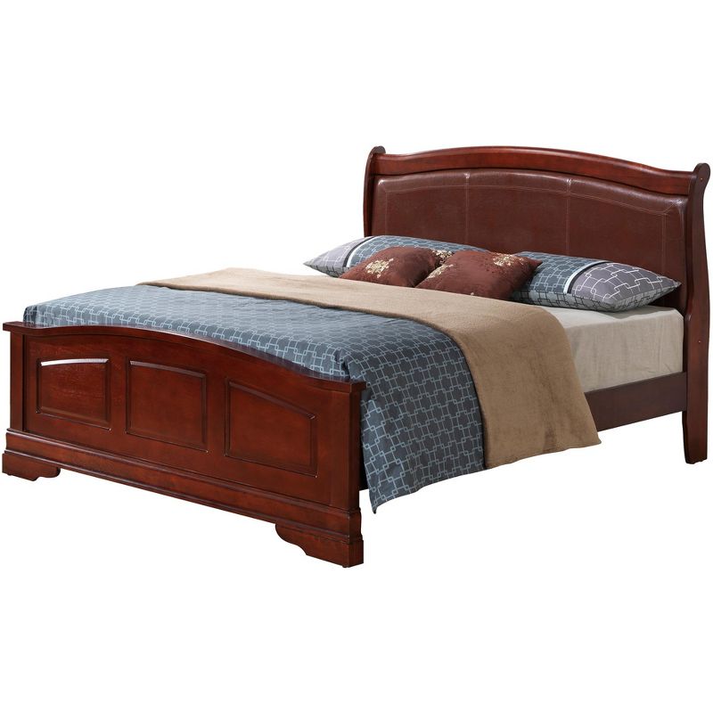 Passion Furniture Louis Philippe UpholsteWood King Panel Bed, 2 of 7