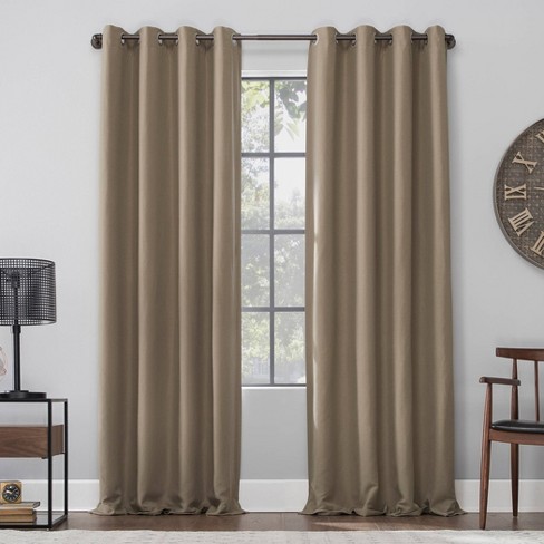 63 X52 Linen Blend Blackout Grommet Top Curtain Light Brown Archaeo Target