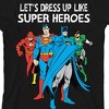 Justice League Let's Dress Up Like Superheroes Halloween Crew Neck Short Sleeve Black T-shirt Toddler Boy to Youth Boy - 2 of 3