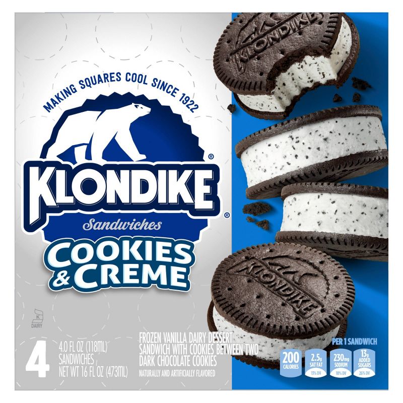 Klondike Cookies &#38; Cr&#232;me Sandwiches Frozen Dairy Dessert - 4pk, 3 of 9
