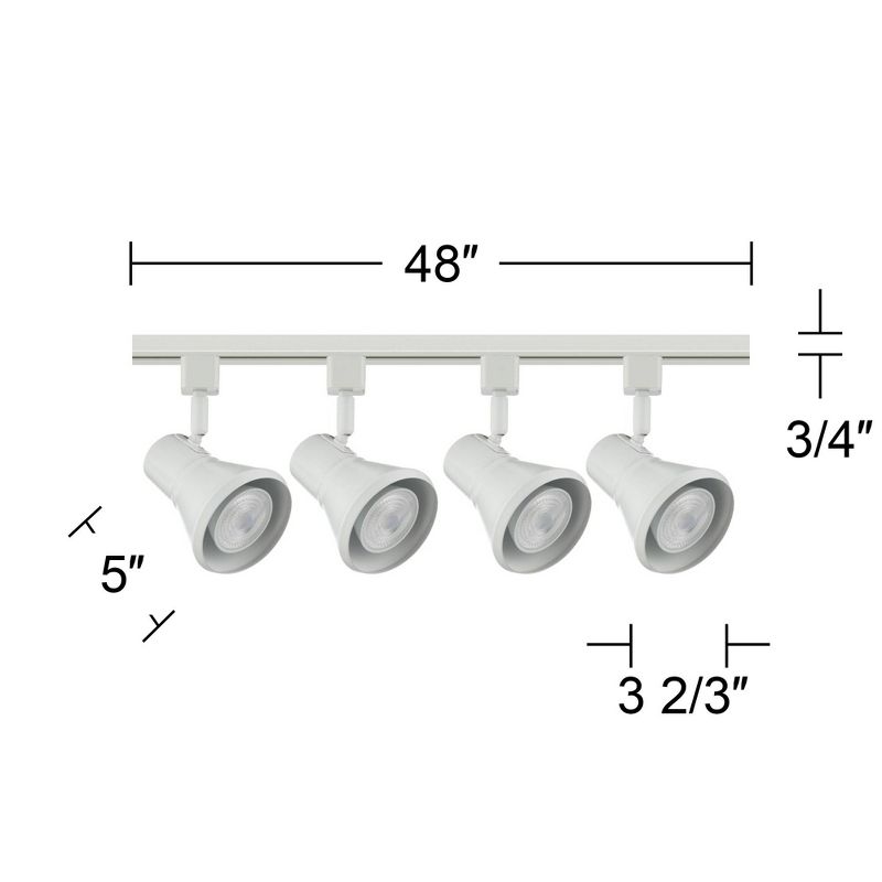 Pro Track Daris 4-Head LED Ceiling Track Light Fixture Kit Floating Canopy Spot Light Halo Adjustable White Modern Kitchen Bathroom Dining 48" Wide, 3 of 4