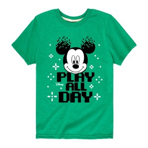 Boys' - Disney - Play All Day Pixels Short Sleeve Graphic T-Shirt - 1 of 4
